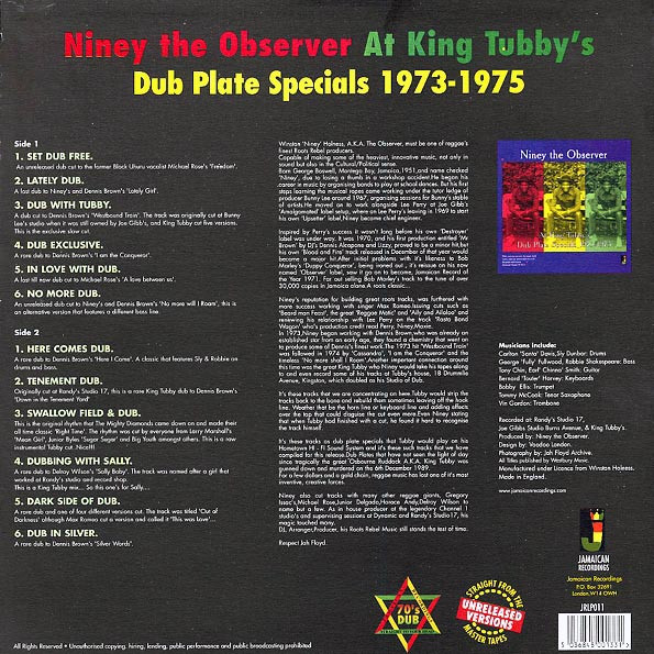 Niney The Observer - At King Tubby's (Dub Plate Specials 1973-1975) (LP, Comp)