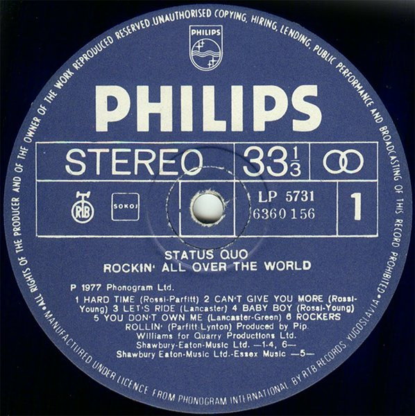 Status Quo - Rockin' All Over The World (LP, Album, RP)