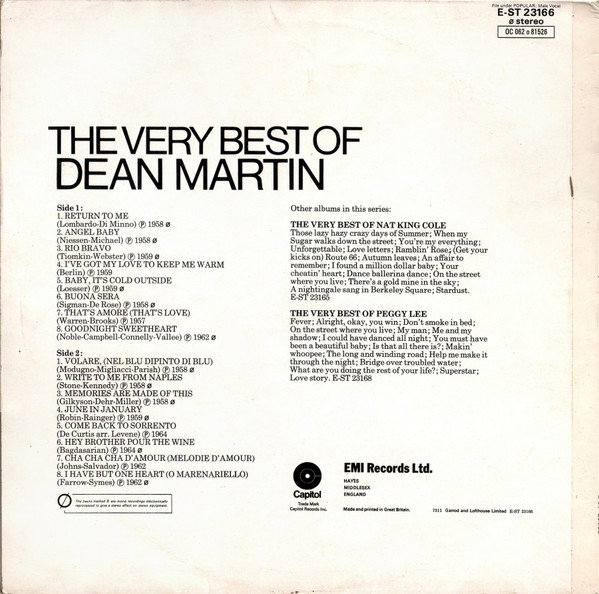 Dean Martin - The Very Best Of Dean Martin (LP, Comp)