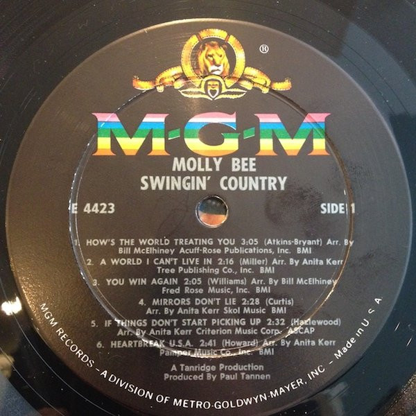 Molly Bee - Swingin' Country (LP, Album, Mono)