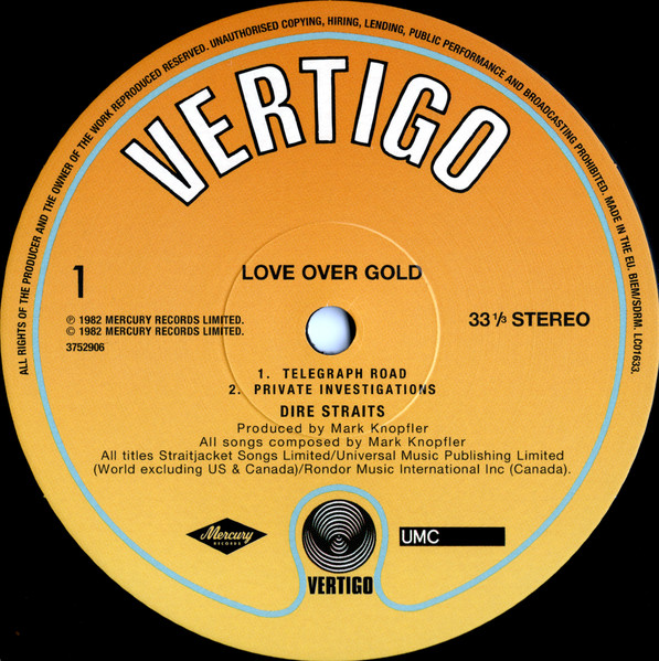 Dire Straits - Love Over Gold (LP, Album, RE, RM, 180)