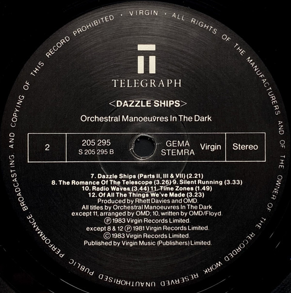 OMD* - Dazzle Ships (LP, Album)
