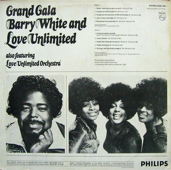 Barry White And Love Unlimited Also Featuring Love Unlimited Orchestra - Grand Gala (LP, Comp)