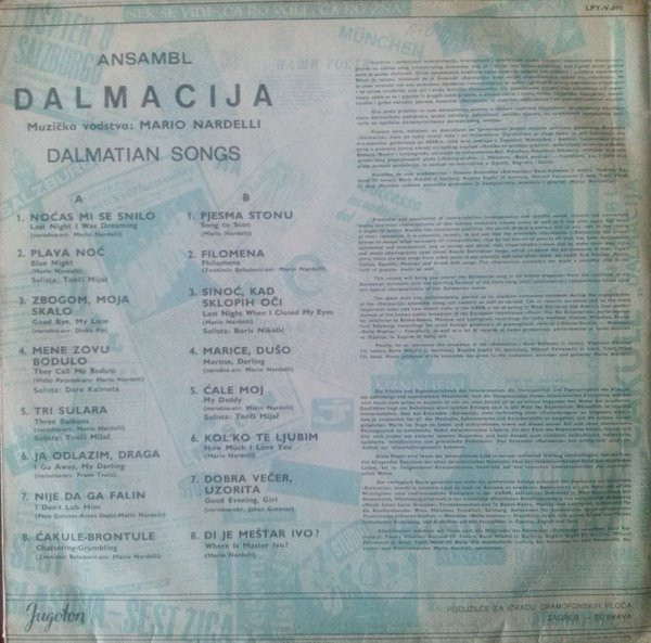 Ansambl Dalmacija* - Dalmatian Songs (LP)