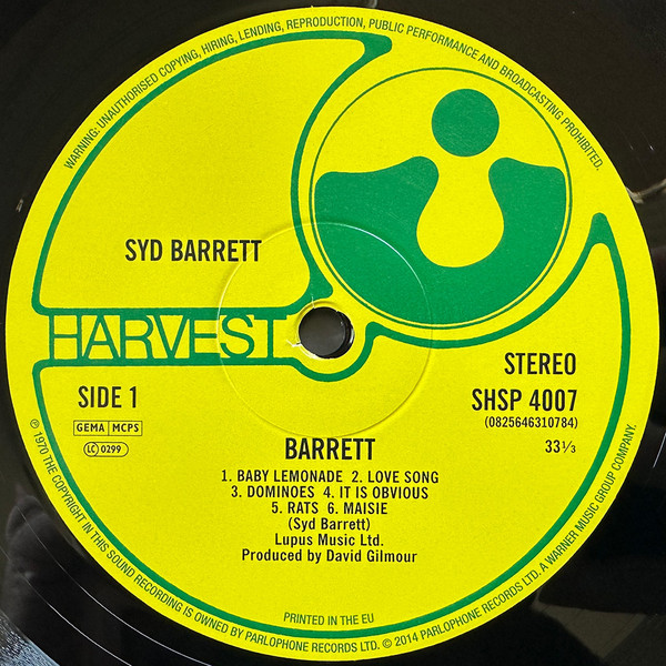 Syd Barrett - Barrett (LP, Album, RE, 180)