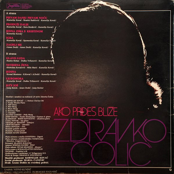 Zdravko Čolić - Ako Priđeš Bliže (LP, RE, 8th)