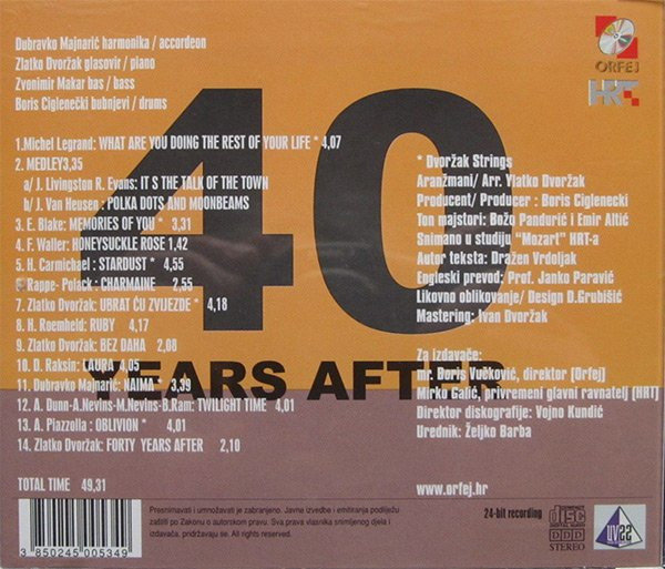 Kvartet Dubravka Majnarića - 40 Years After (CD, Album)