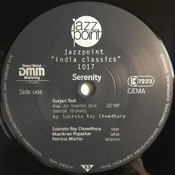 Subroto Roy Chowdhury - Serenity (LP)