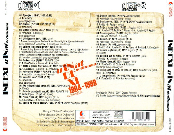 Indexi - U Inat Godinama (1964-1999 Antologija) (2xCD, Comp)