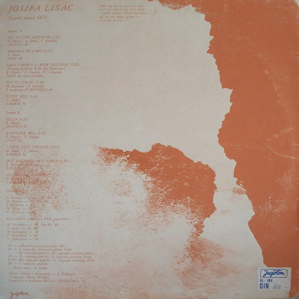Josipa Lisac - Najveći Uspjesi 68/73 (LP, Comp, RE, Lig)