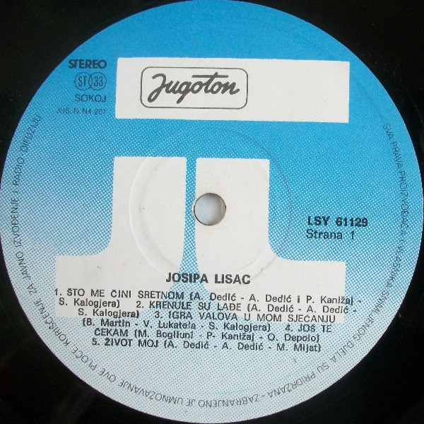 Josipa Lisac - Najveći Uspjesi 68/73 (LP, Comp, RE, Lig)