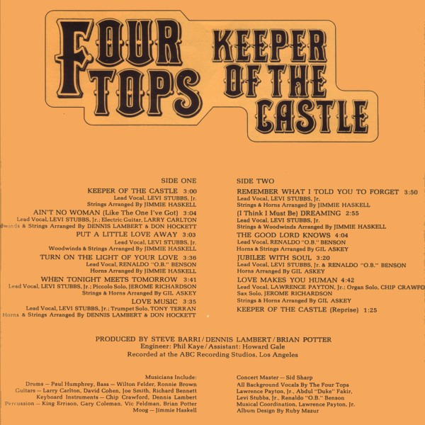 Four Tops - Keeper Of The Castle (LP, Album, Tru)