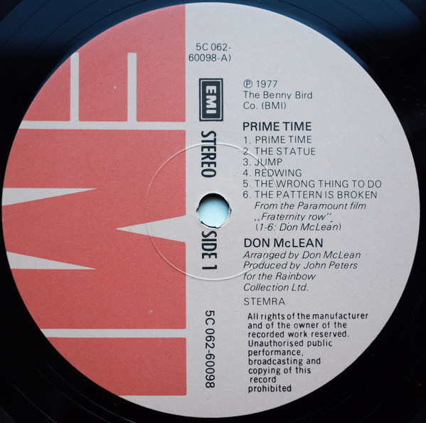 Don McLean - Prime Time (LP, Album)