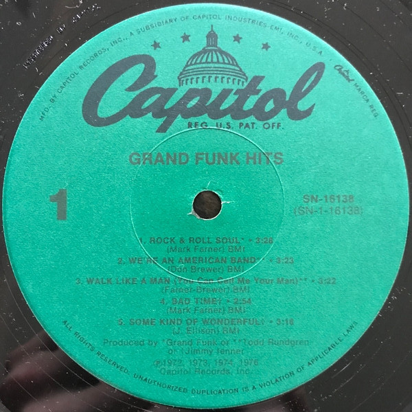 Grand Funk* - Grand Funk Hits (LP, Comp, RE, Jac)