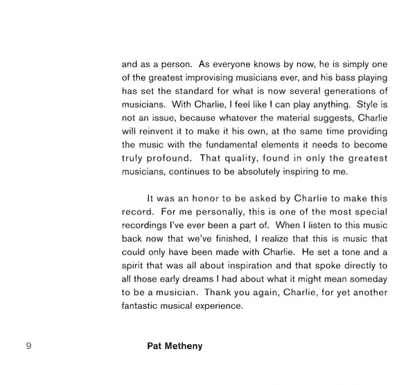 Charlie Haden & Pat Metheny - Beyond The Missouri Sky (Short Stories) (CD, Album, Dig)