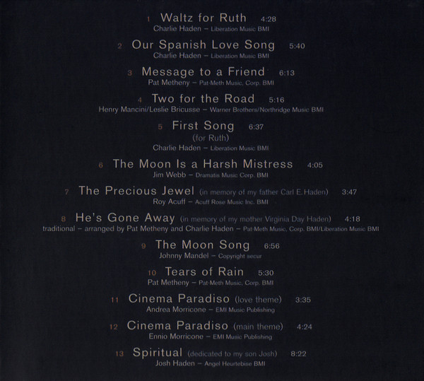Charlie Haden & Pat Metheny - Beyond The Missouri Sky (Short Stories) (CD, Album, Dig)