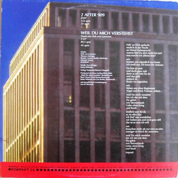 Justus KÃ¶hncke - 2 After 909 / Weil Du Mich Verstehst (12