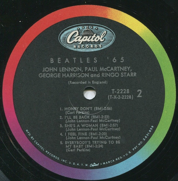 The Beatles - Beatles '65 (LP, Album, Mono, Pin)