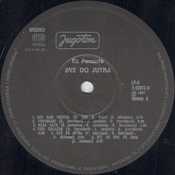 Ex Panonia - Sve Do Jutra (LP, Album)