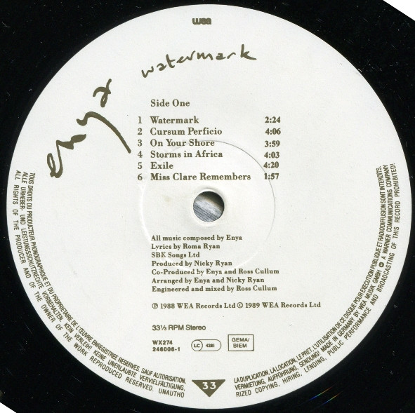 Enya - Watermark (LP, Album, RP)