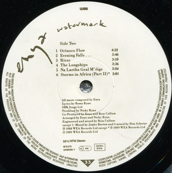 Enya - Watermark (LP, Album, RP)