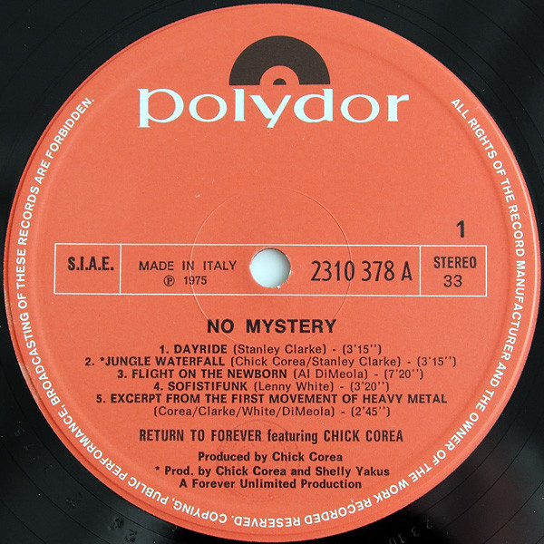 Return To Forever Featuring Chick Corea - No Mystery (LP, Album)