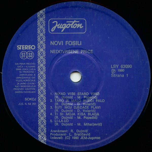 Novi Fosili - Nedovršene Priče (LP, Album, M/Print, RP, Dar)