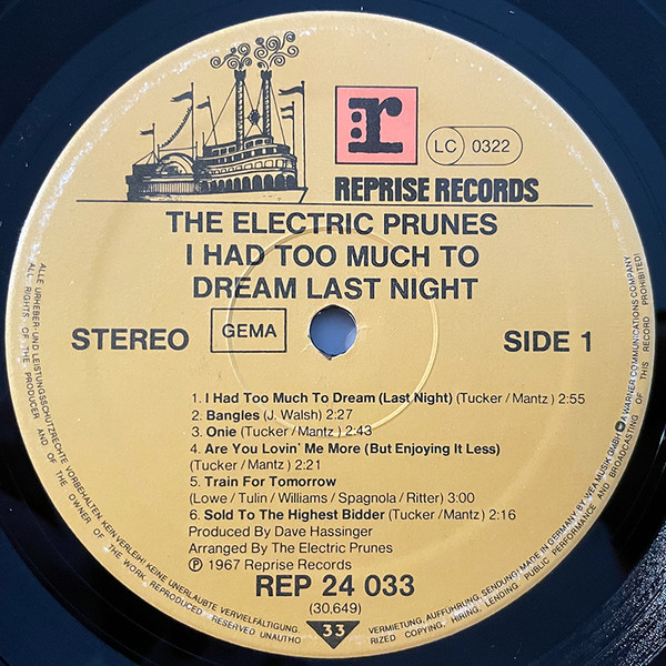 The Electric Prunes - I Had Too Much To Dream Last Night (LP, Album, RE)