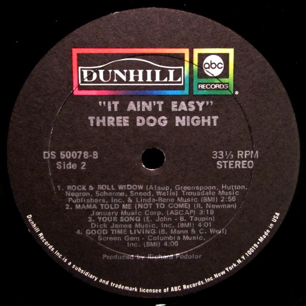 Three Dog Night - It Ain't Easy (LP, Album, RP, Gat)