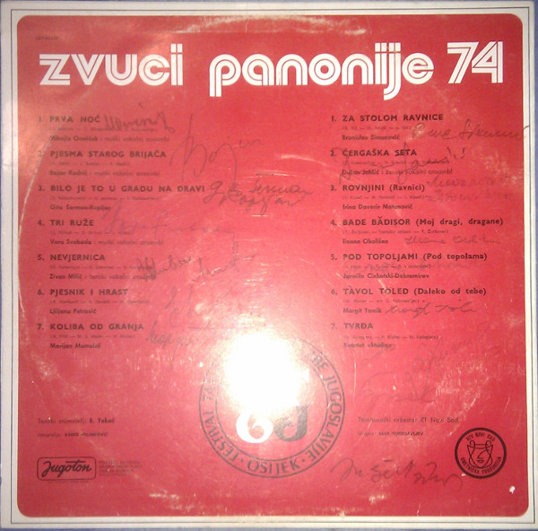 Various - Zvuci Panonije 74 (LP, Album)