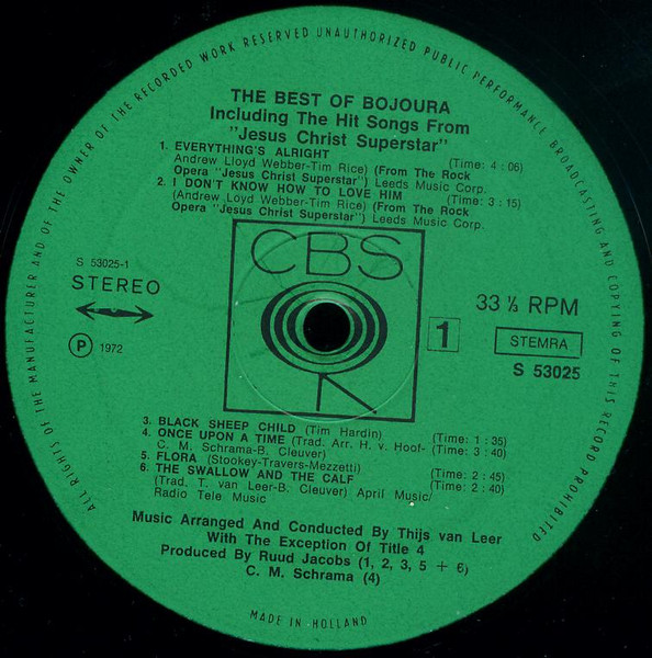 Bojoura - The Best Of Bojoura - Jesus Christ Superstar (LP, Comp)