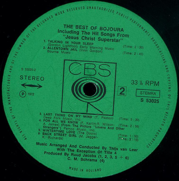 Bojoura - The Best Of Bojoura - Jesus Christ Superstar (LP, Comp)