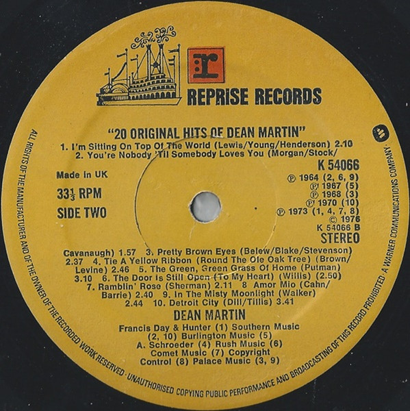 Dean Martin - 20 Original Dean Martin Hits (LP, Comp)