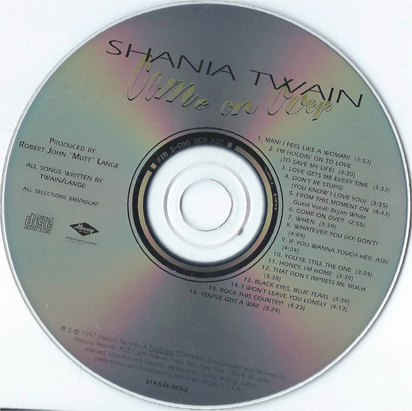 Shania Twain - Come On Over (CD, Album, PMD)