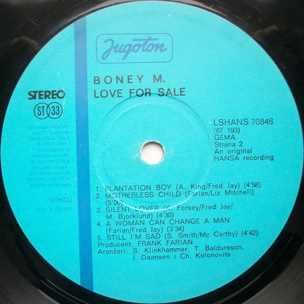 Boney M. - Love For Sale (LP, Album)