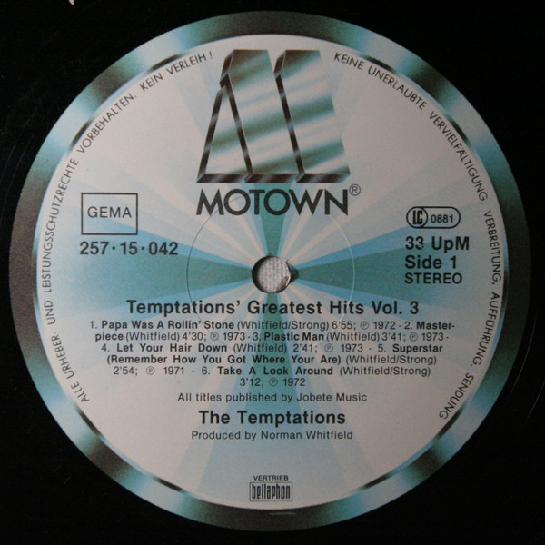 Temptations* - Greatest Hits Volume 3 (LP, Comp)