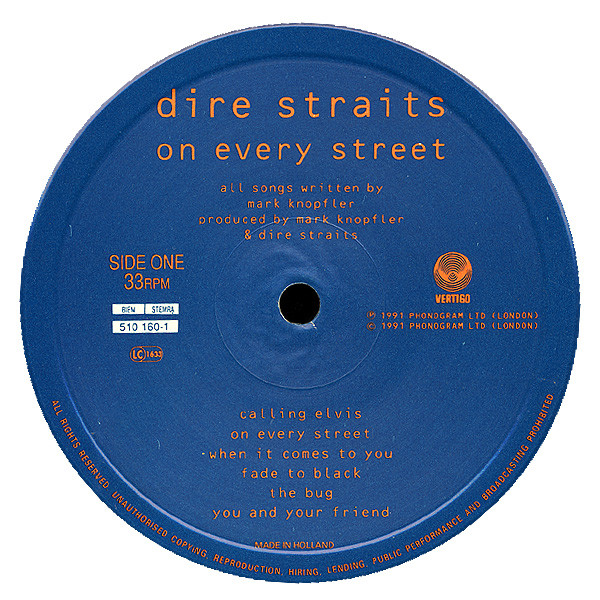 Dire Straits - On Every Street (LP, Album, PRS)
