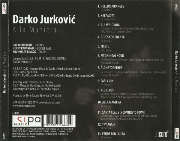 Darko Jurković - Alla Maniera (CD, Album)