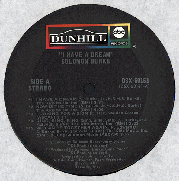 Solomon Burke - I Have A Dream (LP, Album)