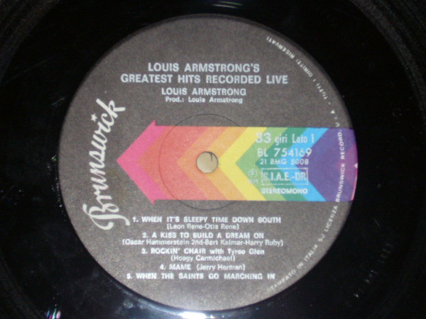 Louis Armstrong - Greatest Hits Recorded Live (LP, Album)