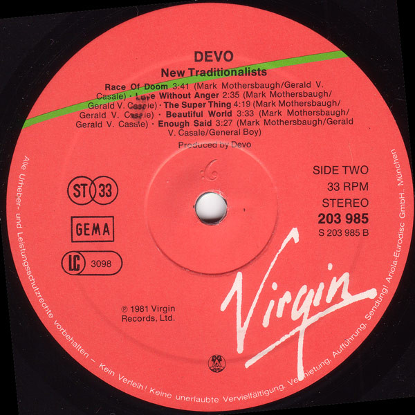 Devo - New Traditionalists (LP, Album)