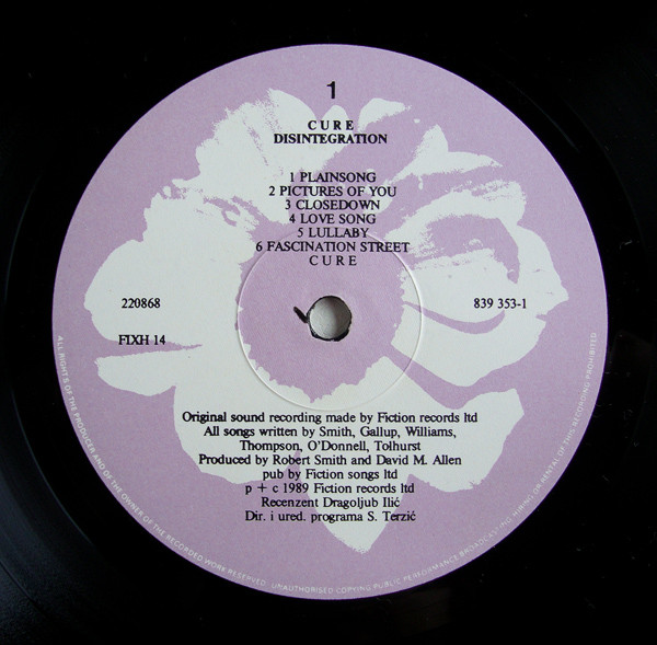 The Cure - Disintegration (LP, Album)