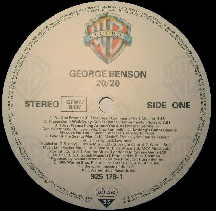 George Benson - 20/20 (LP, Album)