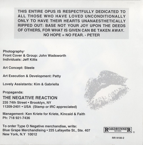 Type O Negative - Bloody Kisses (CD, Album)