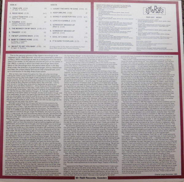 Ray Agee - I'm Not Looking Back (LP, Comp, Mono)