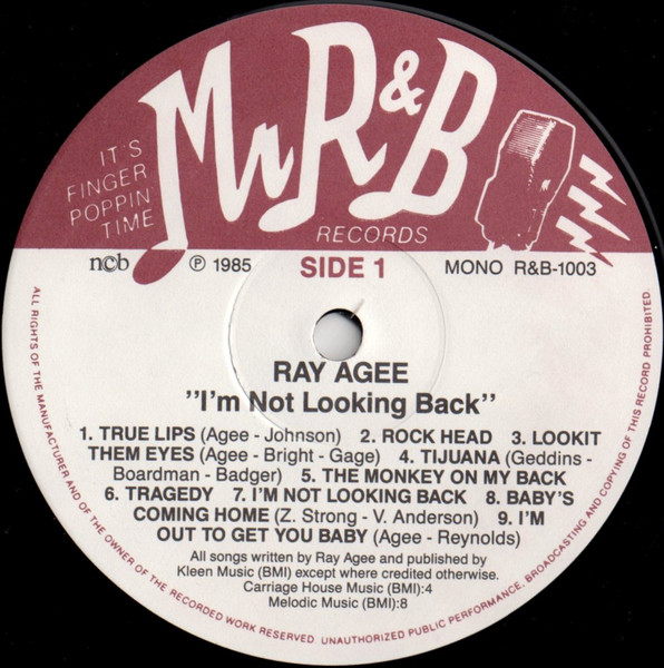 Ray Agee - I'm Not Looking Back (LP, Comp, Mono)