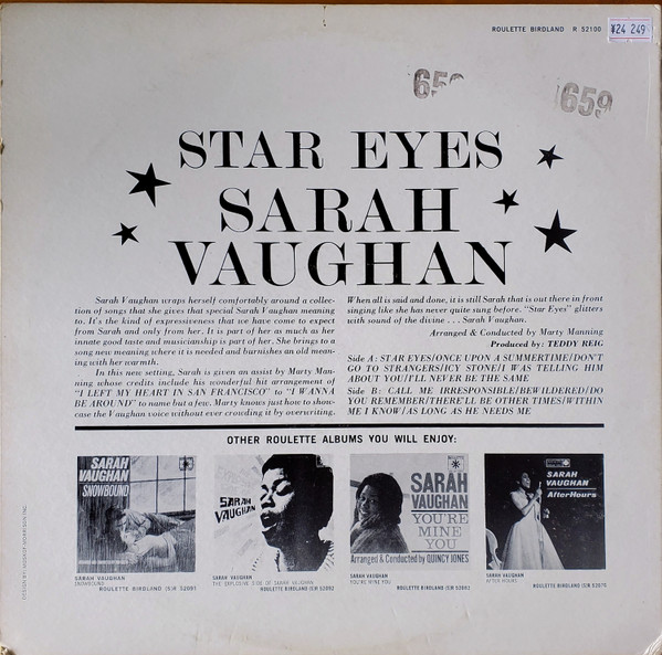 Sarah Vaughan - Star Eyes (LP, Album, Mono)