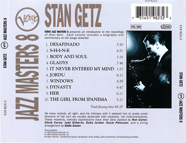 Stan Getz - Verve Jazz Masters 8 (CD, Comp)
