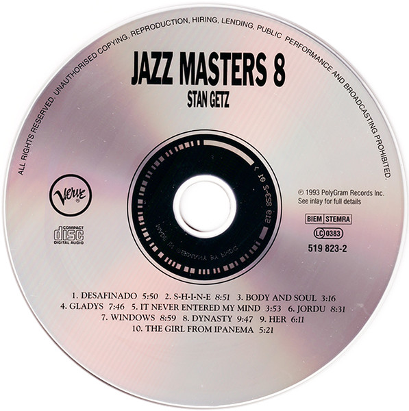 Stan Getz - Verve Jazz Masters 8 (CD, Comp)