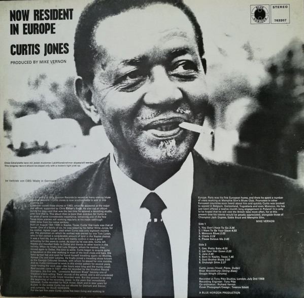 Curtis Jones - Now Resident In Europe (LP, Album)